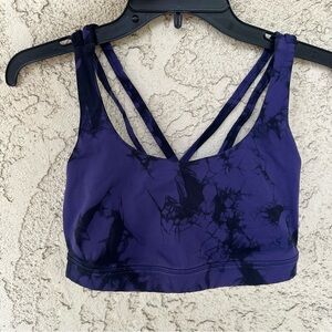 Lululemon Purple & Black Tie Dye Energy Sports Bra